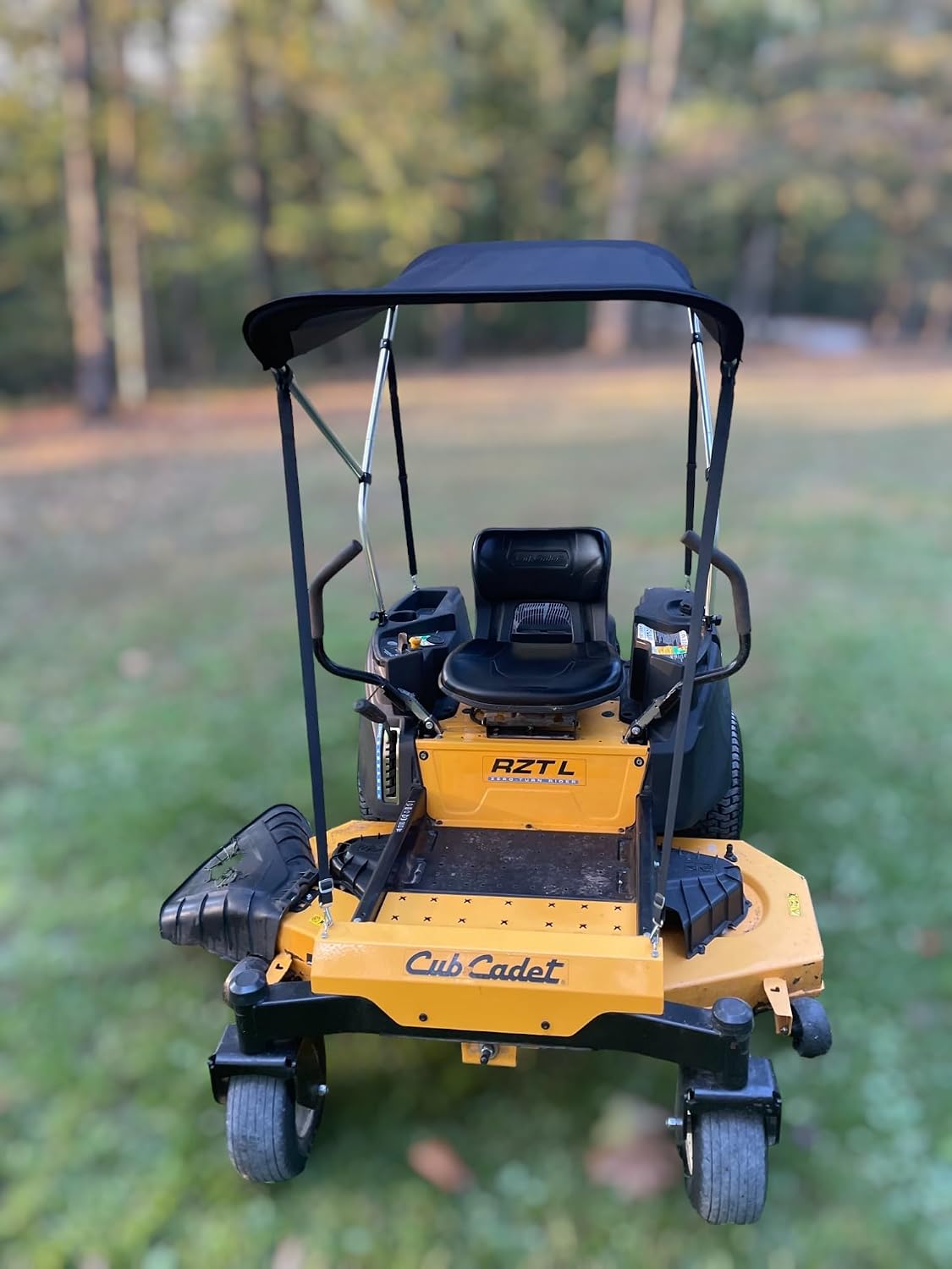 Sun Pro Series Lab Certified 50+ UPF Quick Release Sun Shade Canopy in Black for Zero Turn Lawn Mower - Fits Kubota, Bad Boy, Cub Cadet, Troy-Bilt & Others - Reduce Heat and Glare with this Umbrella Canopy by Cypress Rowe Outfitters