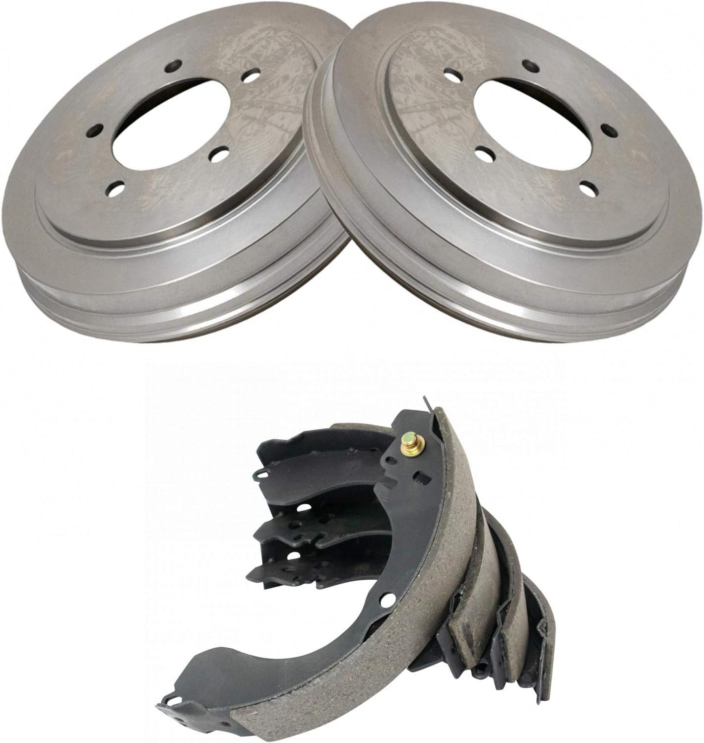 TRQ Brake Drum & Shoe Rear Set Kit Compatible with Chrysler Dodge Jeep