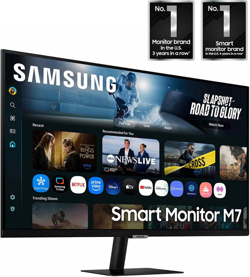 Samsung 32' Smart Monitor M7 (M70F) 4K UHD Display, Samsung Vision AI, Smart TV Apps, Gaming Hub, USB-C, HDMI and USB-A, Black, LS32FM702UNXZA, 2025 (Renewed)