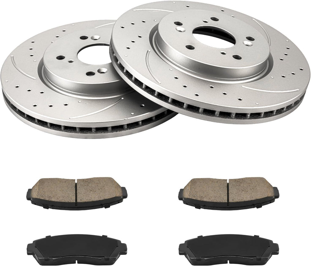 KAX Front Brake Kit for Honda CR-V 2012 2013 2014 2015 2016, Crosstour 2012 2013 2014 2015, Accord Crosstour 2011, 11.65inch Brake Rotors Pads Kit, #31455+D1521 Front Brakes