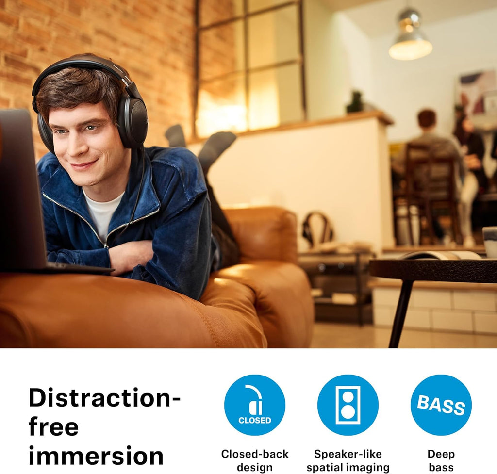 Sennheiser HD 620S Closed-Back Headphones, Speaker-Like Spatial Imaging and Optimized Surround for Immersive Listening - Wired, Black (Renewed)