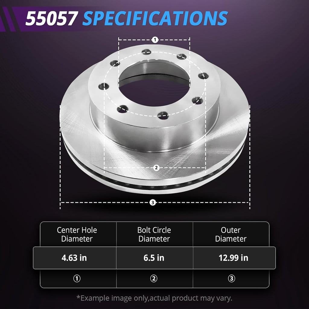 Brake Kit Replacement for Chevy Suburban 2500 2002 2003 2004 2005 2006 2007, for Silverado GMC Sierra 1500 2500 HD Rotors and Brake Pads Front and Rear, 12.8' Front and 12.99' Rear Brakes