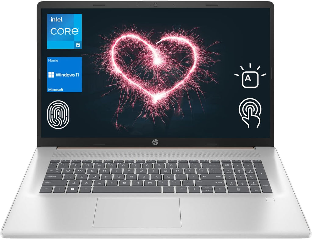 HP 17t Premium Rose Gold Laptop, 17.3' HD+ Touchscreen, Intel Core i5-1335U, 16GB RAM, 1TB SSD, Webcam, FP Reader, Backlit KB, HDMI, Wi-Fi 6, Windows 11 Home