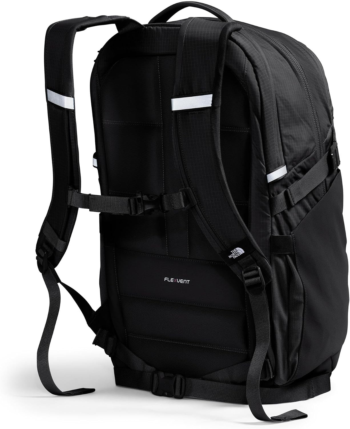 The North Face Router Everyday Laptop Backpack - Daypack, Water Repellent, Laptop Sleeve, Reflective Details, TNF Black/TNF Black-NPF, One Size