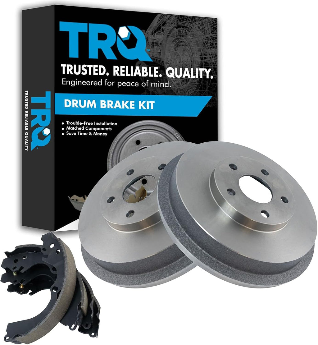 TRQ Brake Drum & Shoe ABS Rear Set Kit Compatible with Subaru Forester Impreza