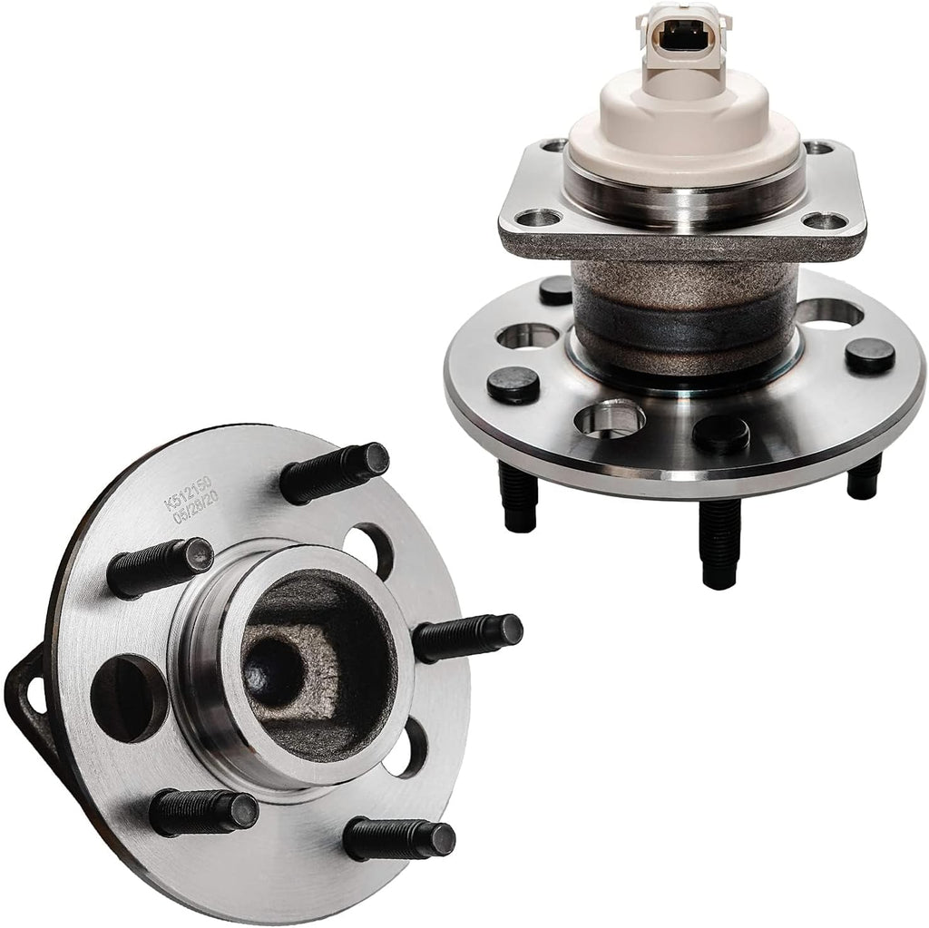 Detroit Axle - Rear Brake Kit Wheel Bearing Hubs for 05-09 Buick Allure LaCrosse, 11-13 2WD Chevy Impala, 04-08 2WD Pontiac Grand Prix Brake Rotors and Ceramic Brakes Pads Replacement