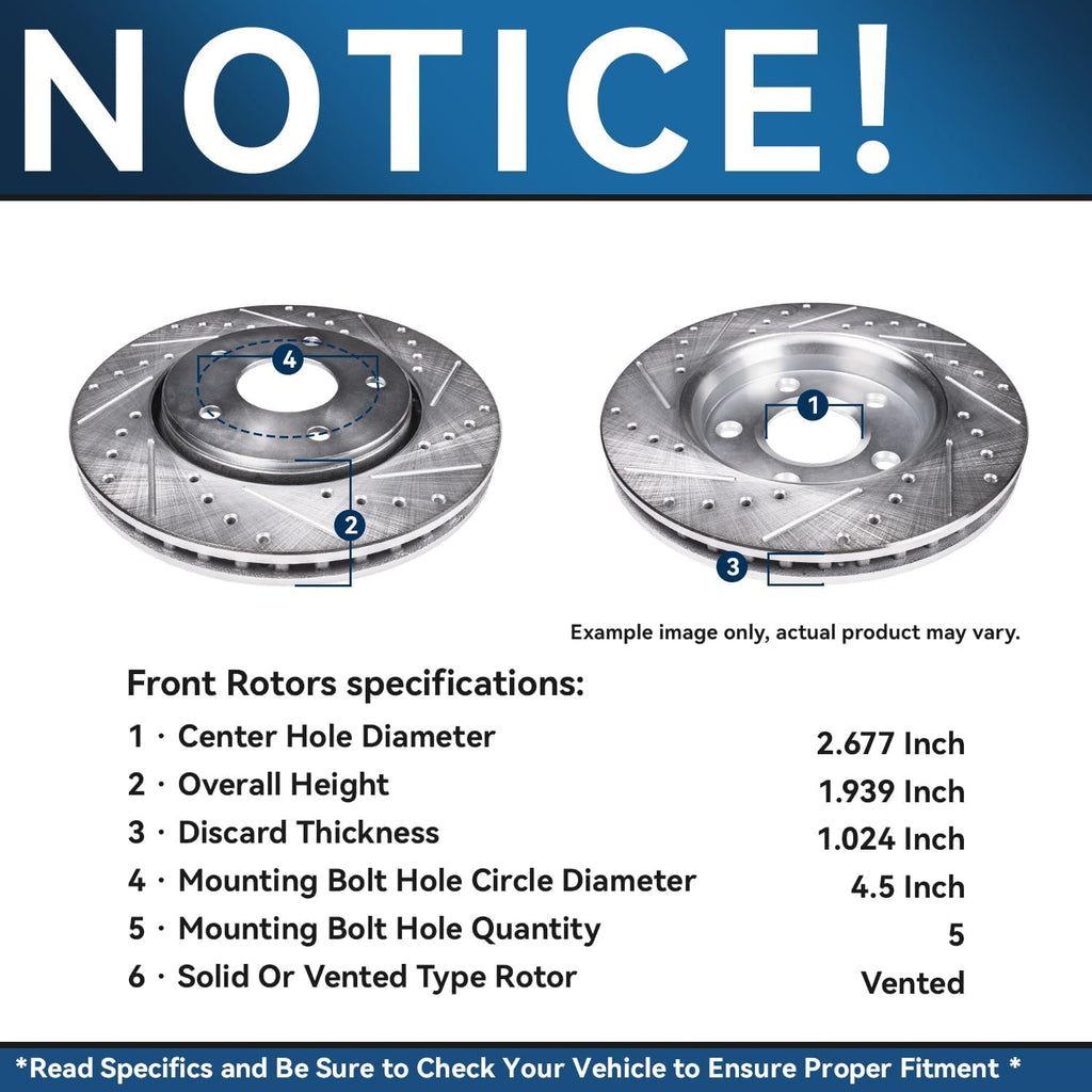 Detroit Axle - Brake Kit for INFINITI JX35 QX60 Nissan Pathfinder Murano, Drilled and Slotted Disc Brakes Rotors Ceramic Brake Pads Replacement : 12.60' inch Front and 12.13' inch Rear Rotors
