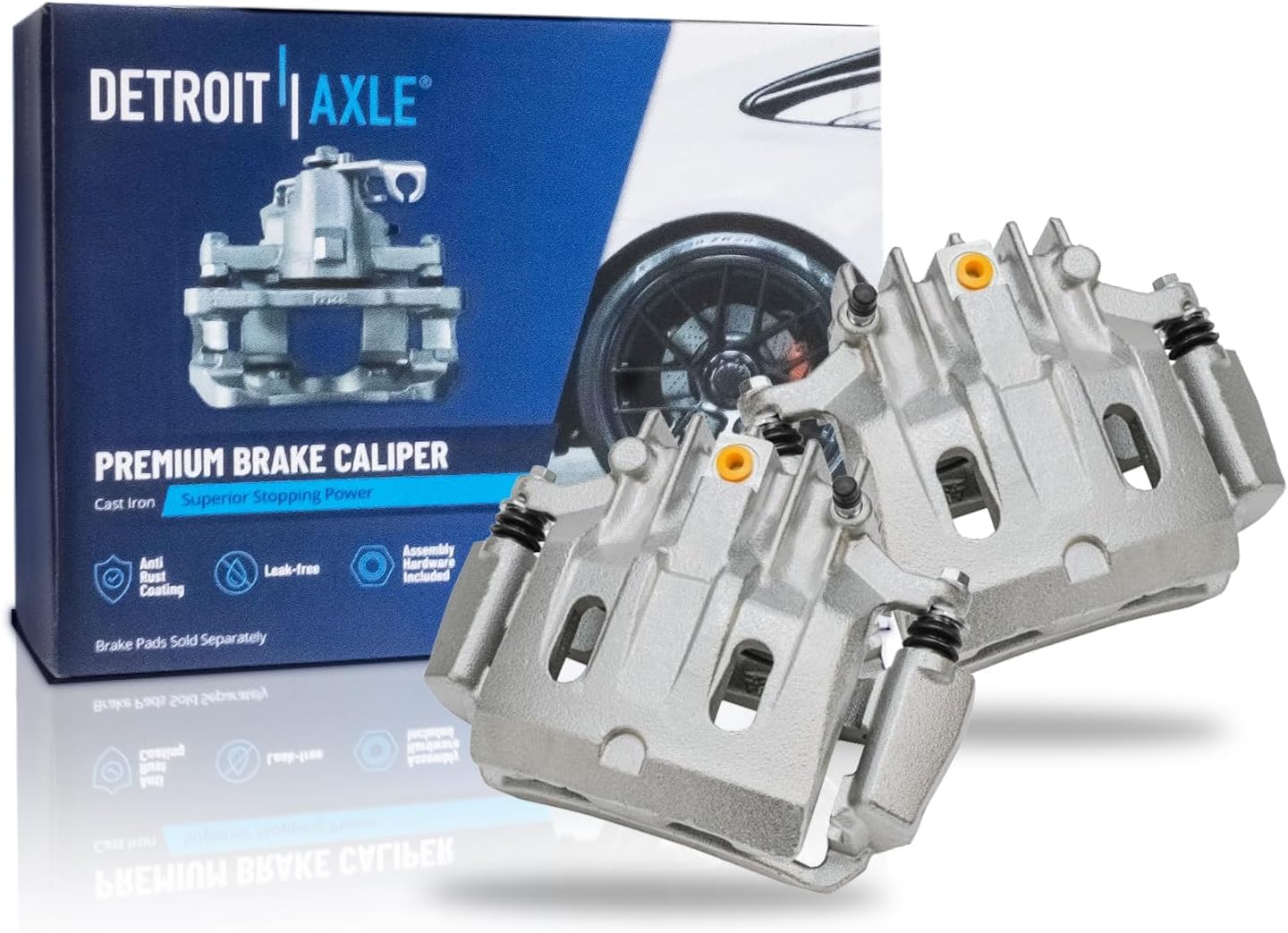 Detroit Axle - 4pc Brake Calipers for 2000-2005 Ford Excursion 2000-2004 Ford F-250 F-350 Super Duty Disc Brake Calipers w/Brackets 2001 2002 2003 Front and Rear Replacement