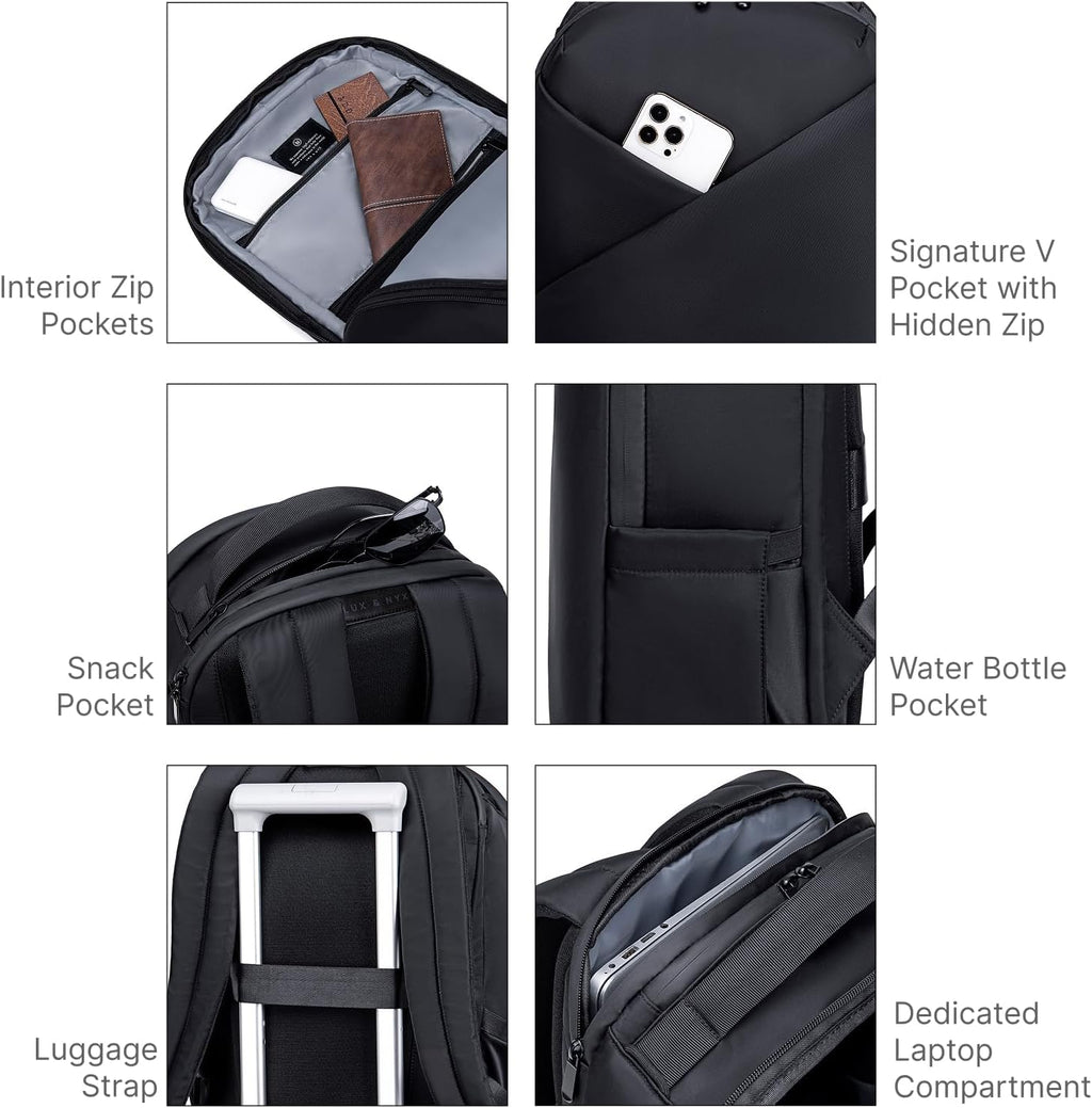 Lux & Nyx Origami Laptop Backpack for Work and Travel - Fits 16' MacBook Pro - Lightweight Business Bag - Men and Women (Wine)