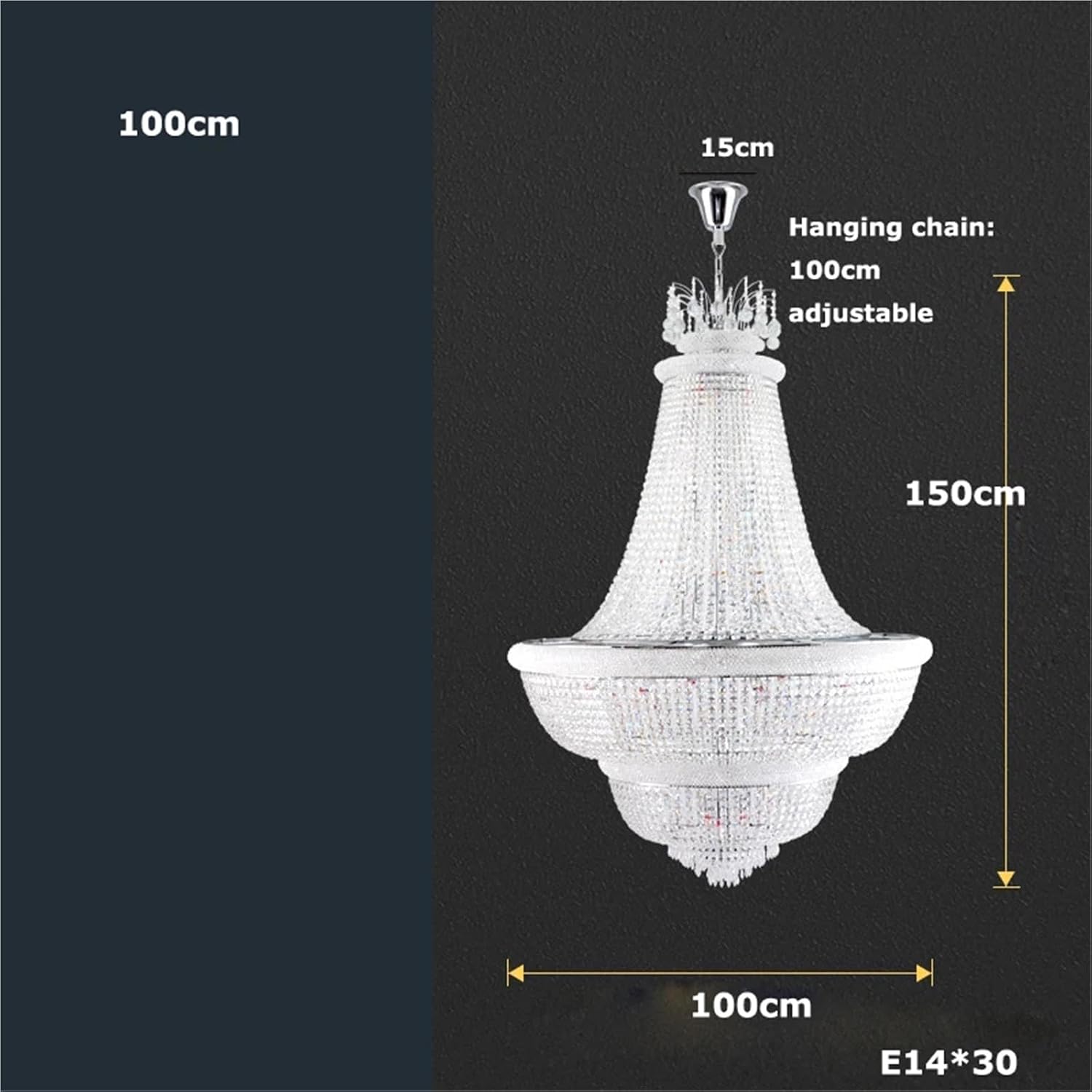 Dimmable LED K9 Crystal Gold Silver Chandelier Lighting Hanging Light Suspension Luminaire Lampen for Living Room Staircase,Dining Light Fixtures