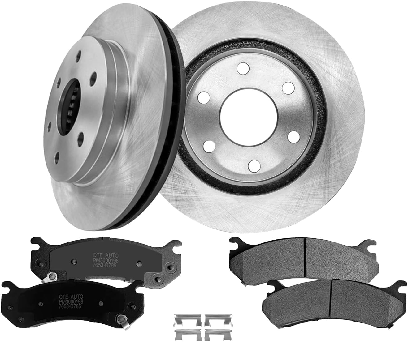 PM Auto Set of 6 Front 305mm Brake Disc Rotors-Ceramic Brake Pad Kit Replacement For 2000-2006 Chevrolet Suburban 1500
