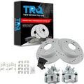 TRQ Performance Rear Brake Pad and Rotor Set Ceramic Solid Rotors Calipers Compatible with 1998-2002 Honda Accord