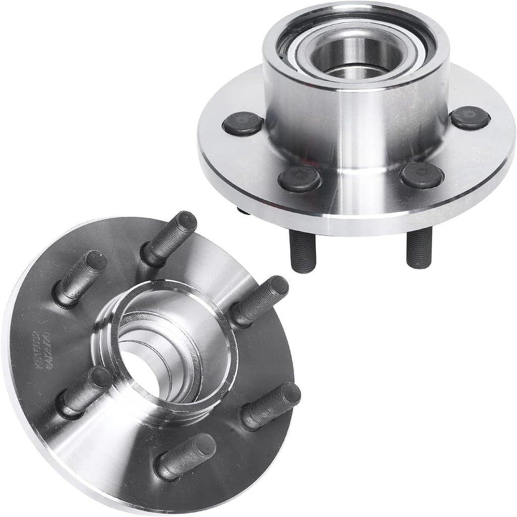 Detroit Axle - RWD Front Wheel Bearing Hubs Brake Kit for 2003-2004 Dodge Dakota [6 Bolt] Disc Brake Rotors Ceramic Brakes Pads Wheel Bearing Hubs Assembly Replacement