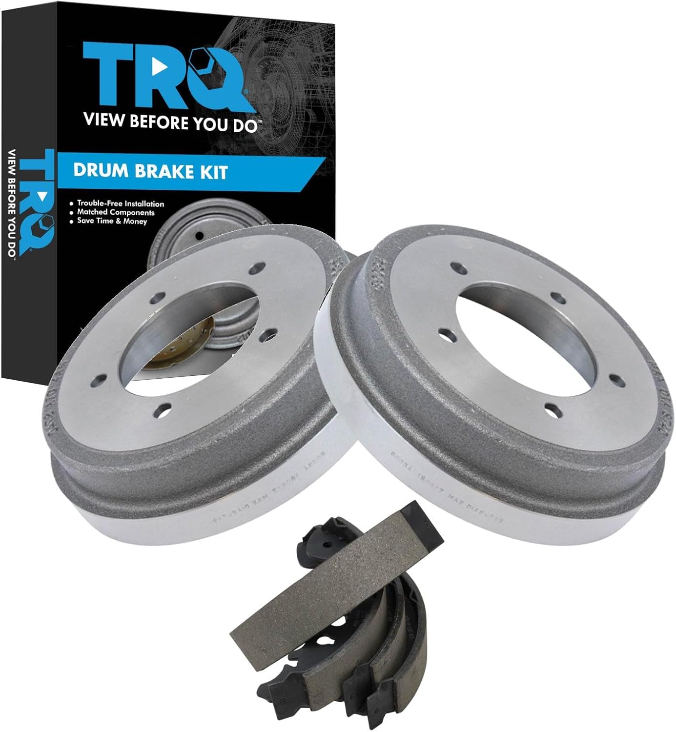 TRQ Rear Brake Shoe & Drum Kit Set Compatible with Chevy Tracker Suzuki Grand Vitara