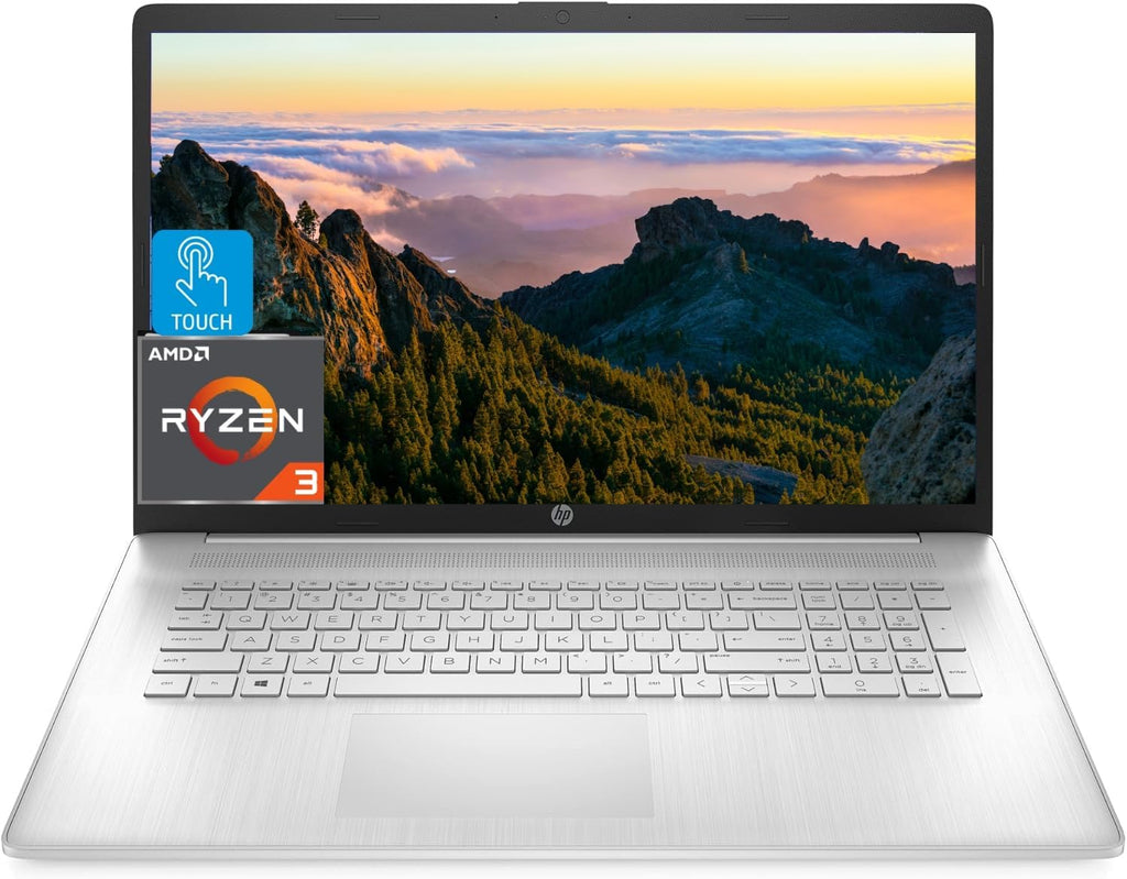HP 17.3' HD Business Laptop Computer, AMD Ryzen 3 5300U Quad-core Processor 2.6GHz (Up to 3.8GHz), 16GB RAM, 1TB SSD, Backlit Keyboard, Touchscreen, USB-C, Wi-Fi, Bluetooth, Natural Silver, Win 11