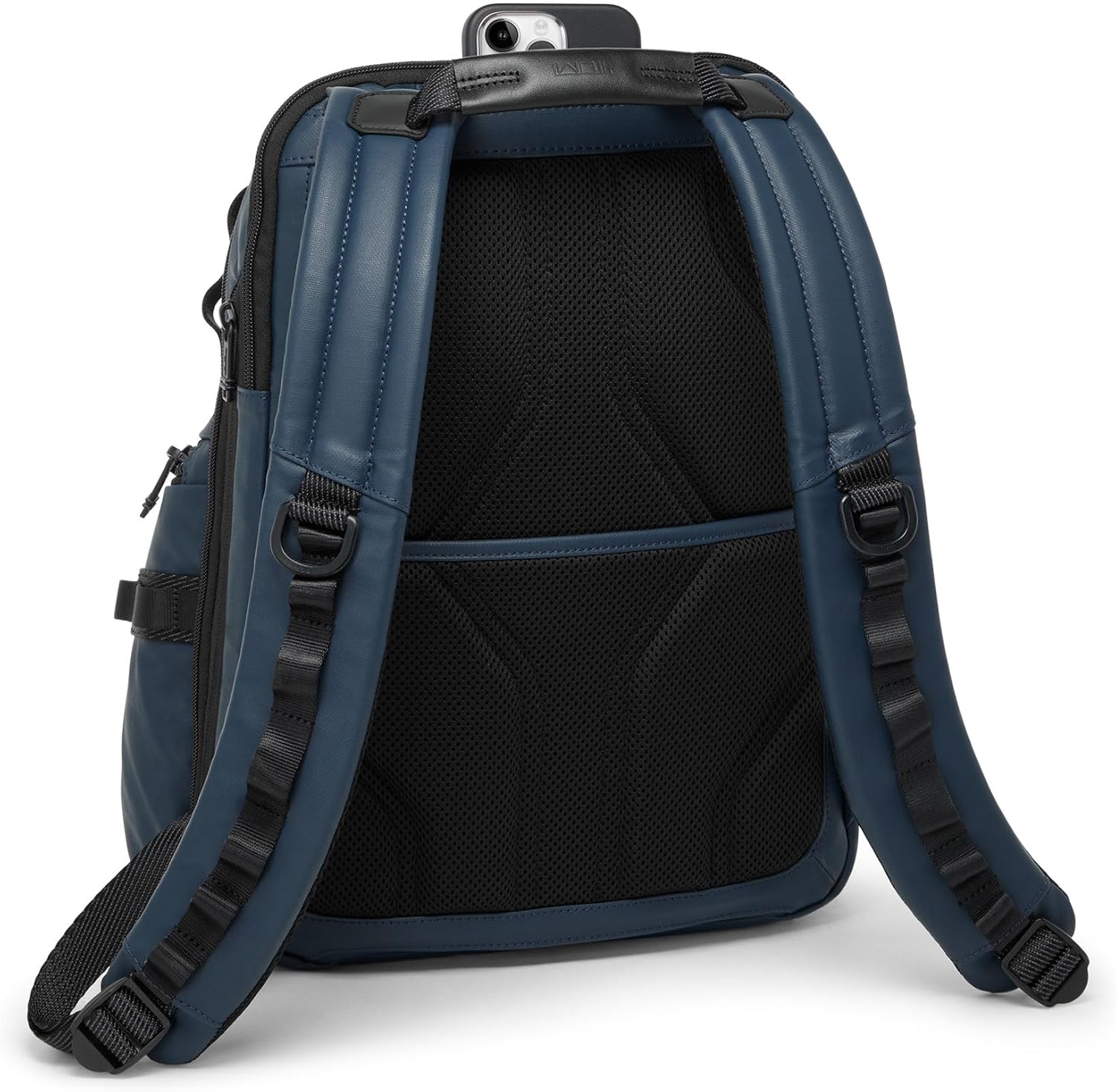 Tumi Mens Navigation Backpack Navy Coated Canvas One Size