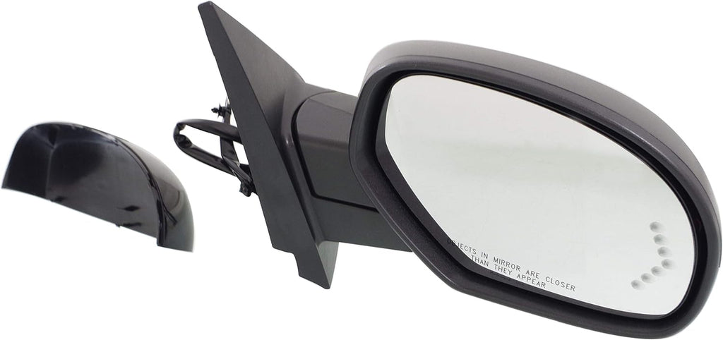 Kool Vue Right Power Heated Mirror for Chevrolet Tahoe Suburban 1500 2007-2014 Power Fold With Signal Light, Memory & Puddle Lamp; Without Blind Spot Monitor & Auto-Dim with 2 Caps w/o Off Road Pkg