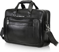 Polare 17' Full Grain Leather Laptop Briefcase Business Travel Laptop Carrying Case Shoulder Bag For Men Fits 17.3' Laptop