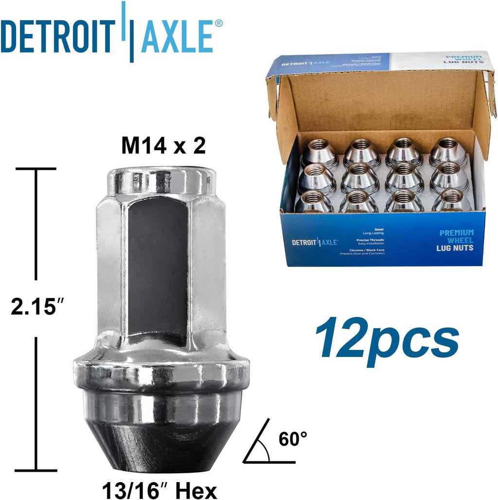 Detroit Axle - 4WD Front Brake Kit for Ford F-150 Lincoln Mark LT [6 Lug] Disc Brake Rotors Ceramic Brakes Pads 12pc Wheel Lug Nuts 2004 2005 2006 2007 2008 Replacement