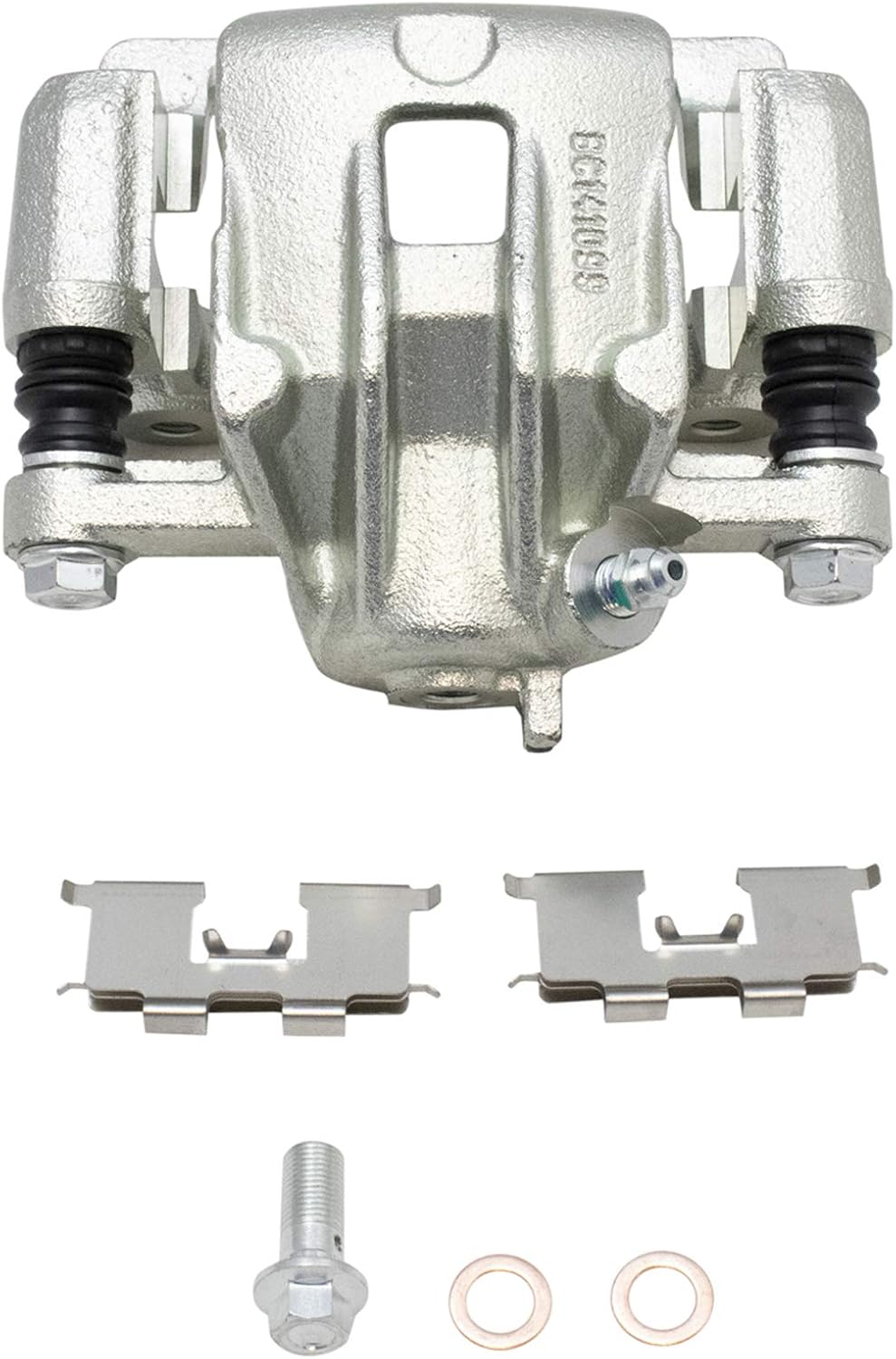TRQ Performance Rear Brake Pad and Rotor Set Ceramic Solid Rotors Calipers Compatible with 2006 Hyundai Sonata
