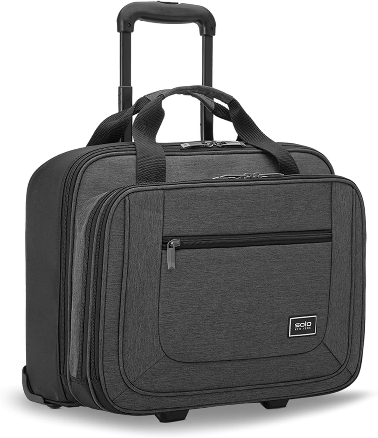 Solo New York Rolling Case with Wheels - Roller Laptop Bag, Wheeled Briefcase for Women & Men, Carry On Size for Travel, Fits 17.3' Computer - Bryant, Grey