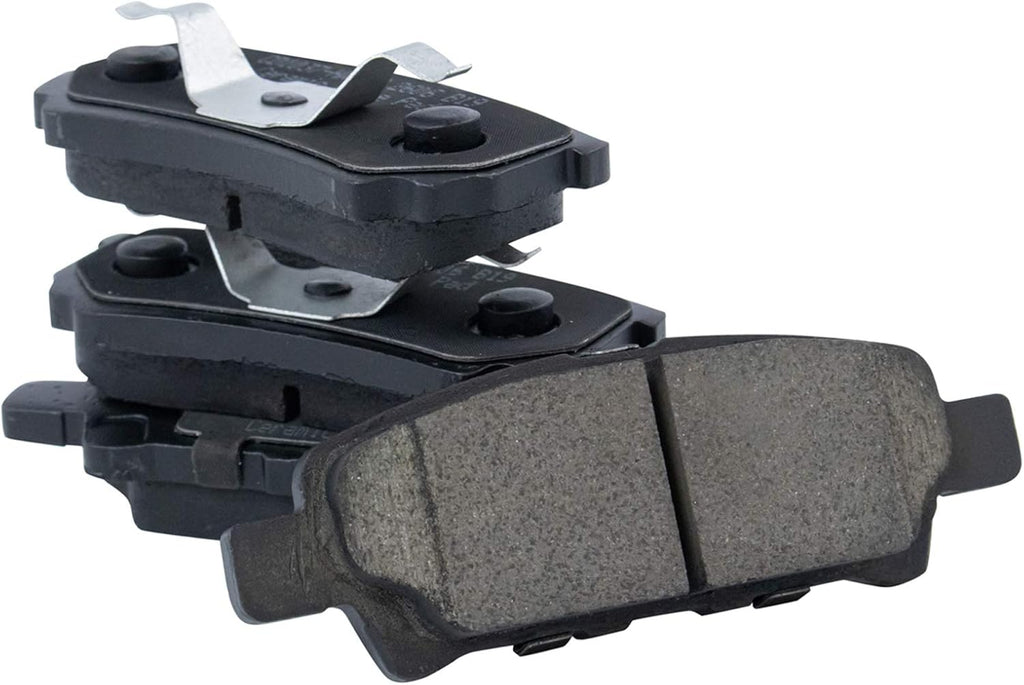 TRQ Performance Rear Brake Pad & Rotor Set Ceramic Drilled Coated Rotors Calipers Compatible with 07-10 Chrysler Sebring 11-14 200 08-14 Dodge Avenger 07-12 Caliber 07-17 Jeep Compass Patriot