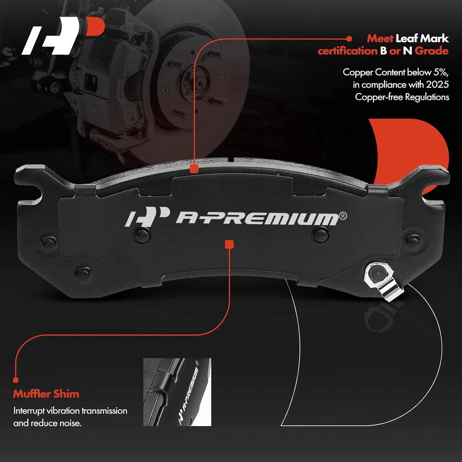 A-Premium 12.99 in(330mm) Rear Drilled and Slotted Disc Brake Rotors + Ceramic Pads Kit Compatible with Select Chevy, GMC and Hummer - Silverado 1500 HD, Suburban, Sierra 1500, Yukon XL 2500, H2