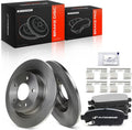 A-Premium 11.5 inch(292.1 mm) Rear Solid Disc Brake Rotors + Ceramic Pads Kit Compatible with Select Buick, Cadillac and Chevrolet Models - Cascada 2016-2019, Verano, ELR, Cruze, Volt, 6-PC Set