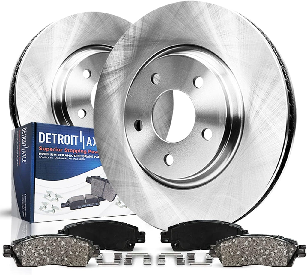 Detroit Axle - 2.5L Front Brake Kit for 2021-2024 Genesis G80, 2022-2025 GV70, Disc Brakes Rotors Ceramic Brake Pads with Hardware Replacement: 13.58' inch Rotors