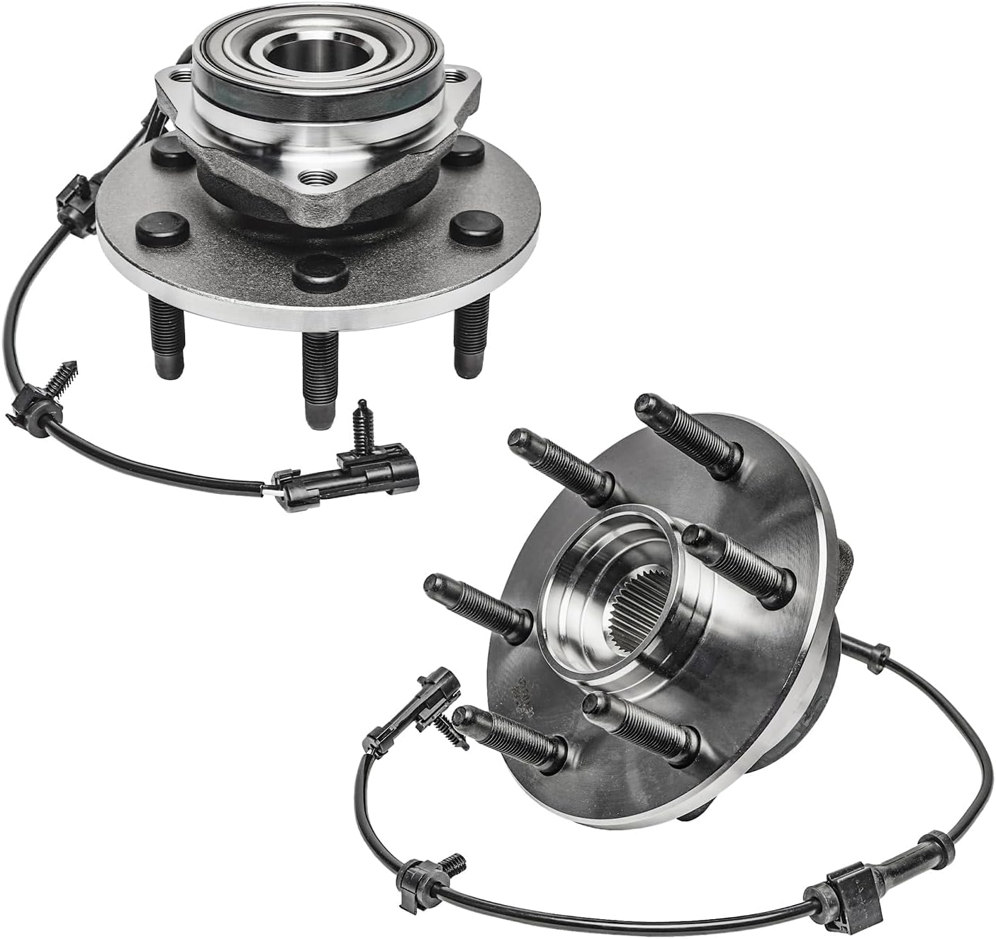 Detroit Axle - 4WD Front Brake Kit for Silverado Sierra 1500 GMC Chevy Tahoe, Disc Brake Rotors Ceramic Brake Pads CV Axles Wheel Bearing Hubs Tie Rods Pitman Idler Arms Bracket Replacement