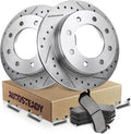 12.99' Rear Brake Kit Replacement for Chevy Silverado 2500 1999 2000 2001 2002 2003 2004, for Chevy Suburban GMC Sierra Yukon XL 1500 2500 HD Brakes and Rotors, Drilled and Slotted Brakes