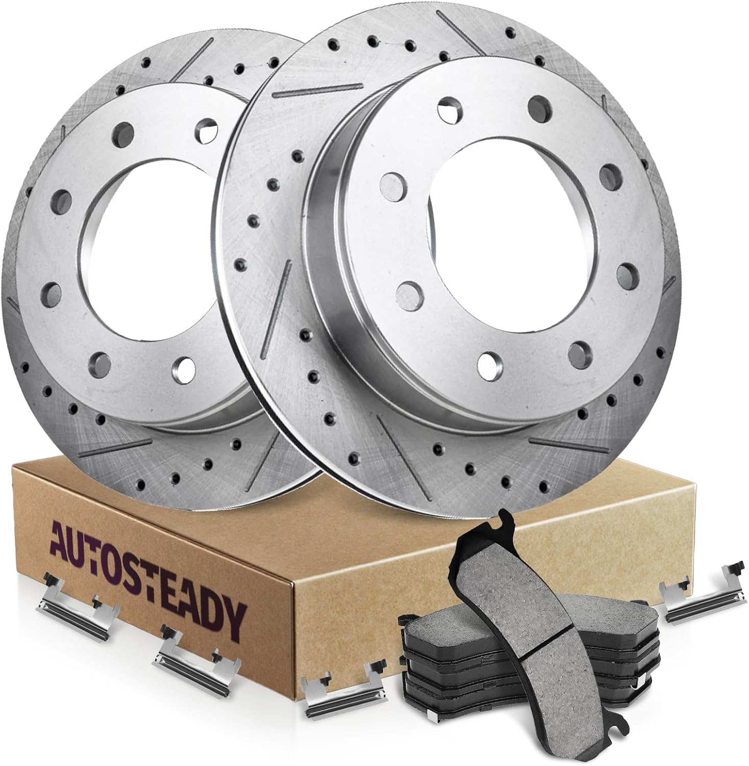 12.99' Rear Brake Kit Replacement for Chevy Silverado 2500 1999 2000 2001 2002 2003 2004, for Chevy Suburban GMC Sierra Yukon XL 1500 2500 HD Brakes and Rotors, Drilled and Slotted Brakes