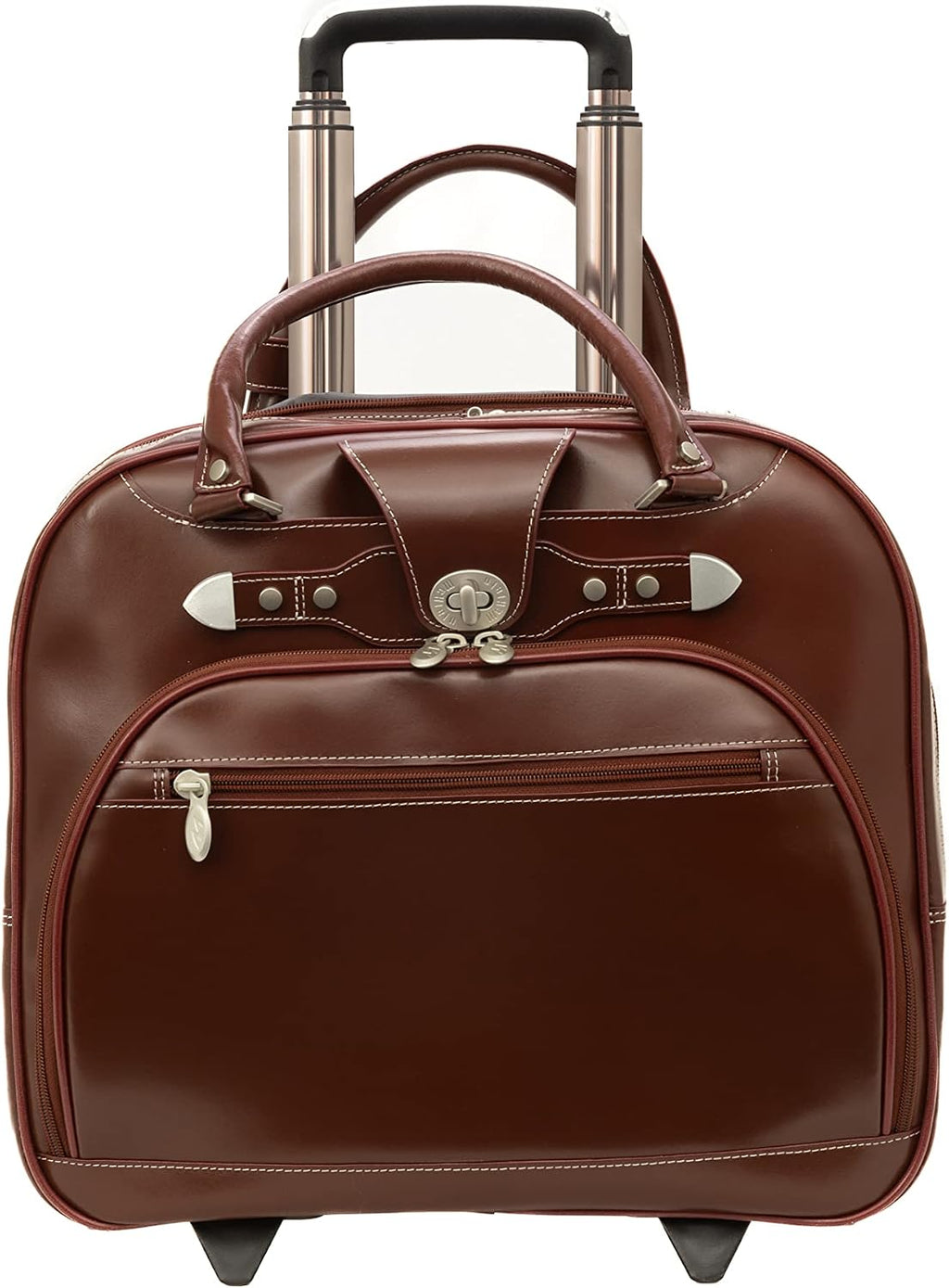 MCKLEIN REDWOOD, 15' Leather Wheeled Ladies' Laptop Briefcase