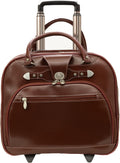 MCKLEIN REDWOOD, 15' Leather Wheeled Ladies' Laptop Briefcase