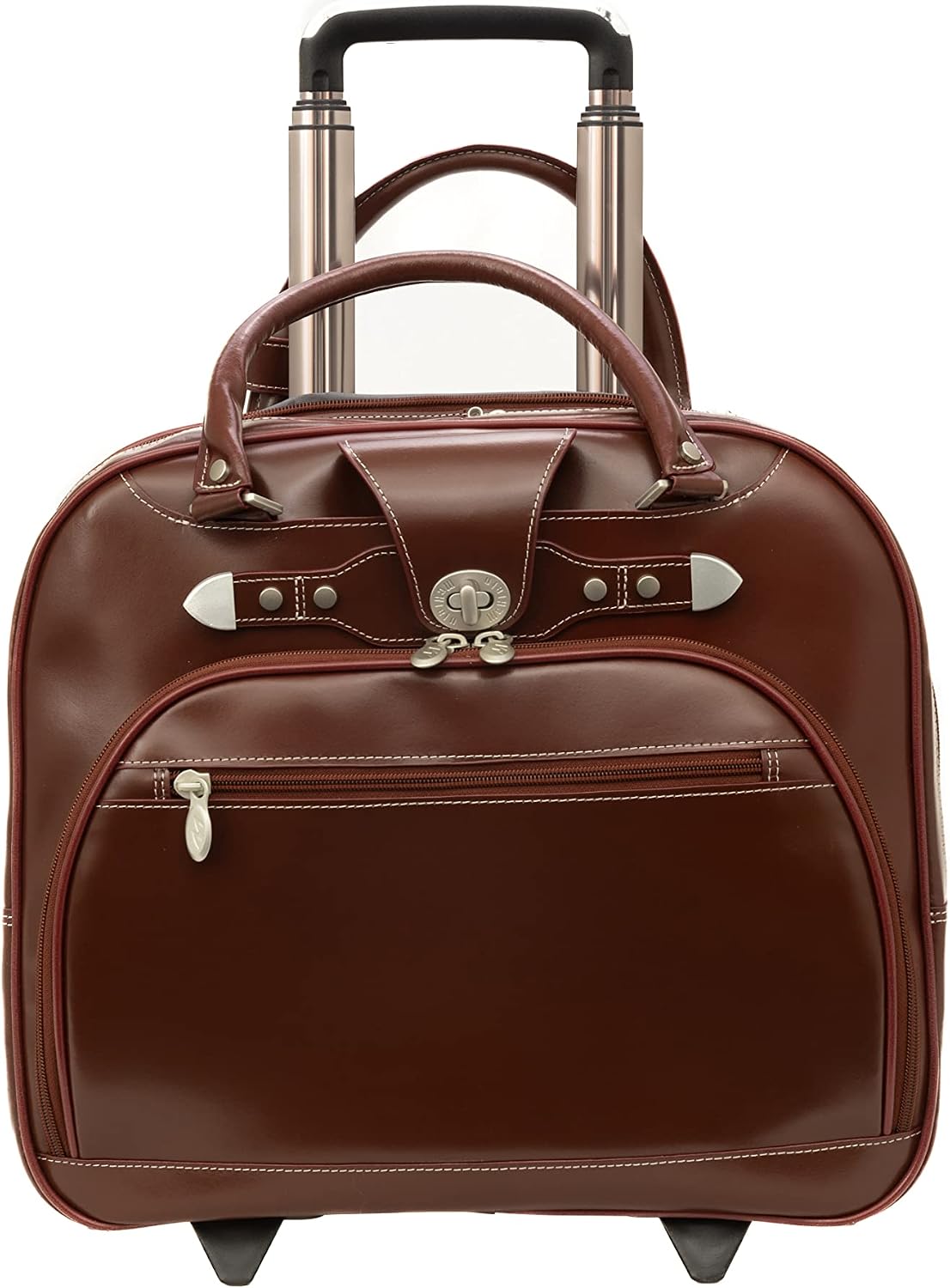 MCKLEIN REDWOOD, 15' Leather Wheeled Ladies' Laptop Briefcase
