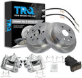 TRQ Rear Brake Pad and Rotor Set Ceramic Rotors Calipers Hoses Compatible with 2006-2013 Lexus IS250
