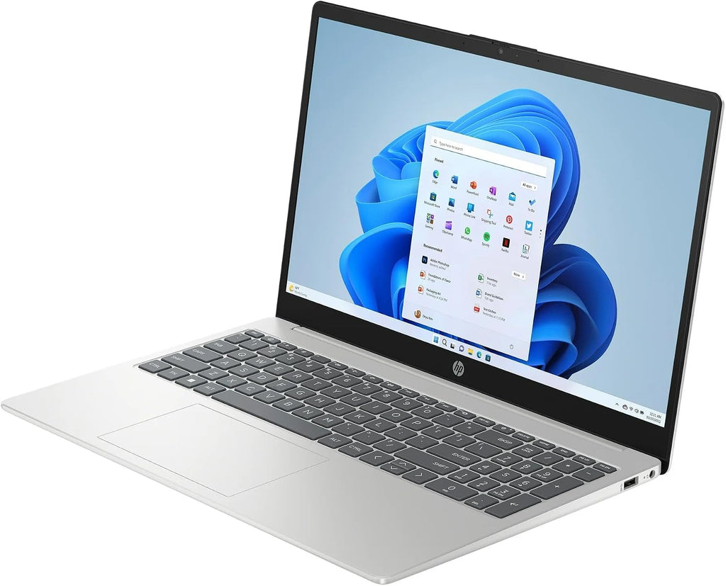 HP Business 15 Laptop, 15.6 inch FHD Display, Intel Core i5-1235U 10-core Processor, PCIe SSD, Webcam, WiFi 6, Bluetooth 5.3, Windows 11 Pro, Silver, Bonus XtreDura USB Drive ((32G RAM | 1TB SSD))