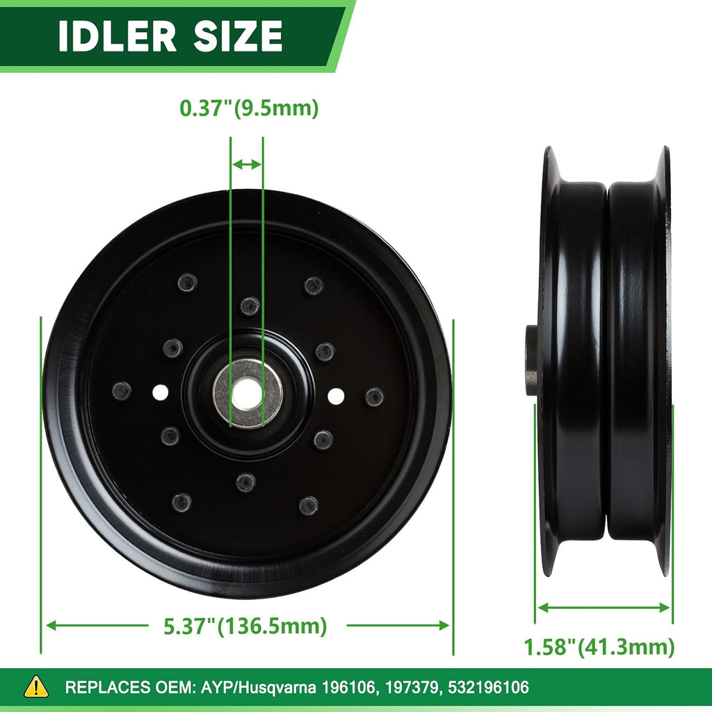 48 inch Rebuild Kit for Husqvarna YTH 2448 2348 22K48 23V48 1848XPT 2 Spindle 532187292 2 Blade 532173921 1 Idler 177968 1 Idler 196104 1 Idler 196106