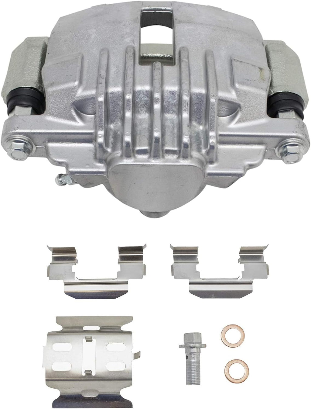 TRQ Rear Brake Pad and Rotor Set Ceramic Rotors Calipers Hoses Compatible with 1998-2003 Chevrolet S10 GMC Sonoma