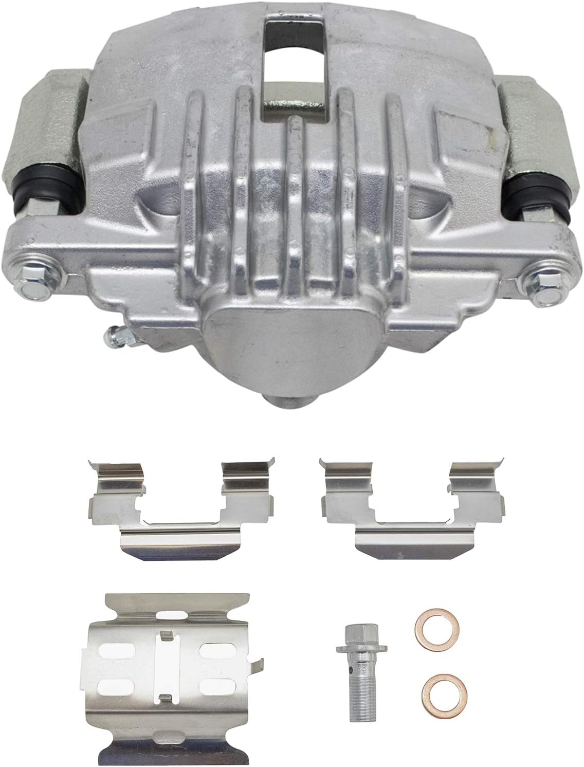 TRQ Rear Brake Pad and Rotor Set Ceramic Rotors Calipers Hoses Compatible with 1998-2003 Chevrolet S10 GMC Sonoma