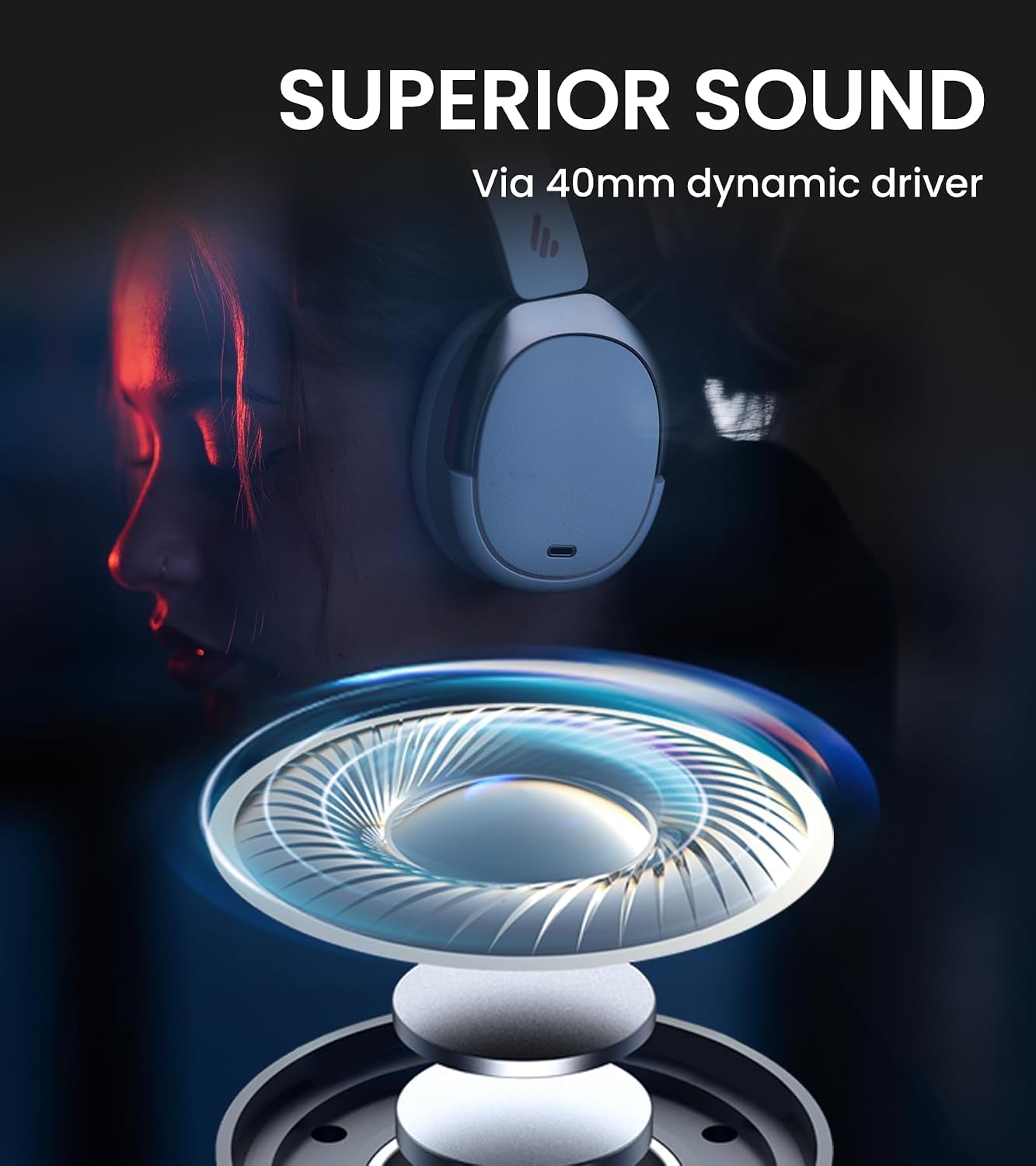 Edifier WH950NB Wireless Headphones - Active Noise Cancelling Headsets - Bluetooth 5.3 - Hi-Res Audio - 55H Playtime - Google Fast Pairing - Dual-Device Connection - Connect to App (Ivory)