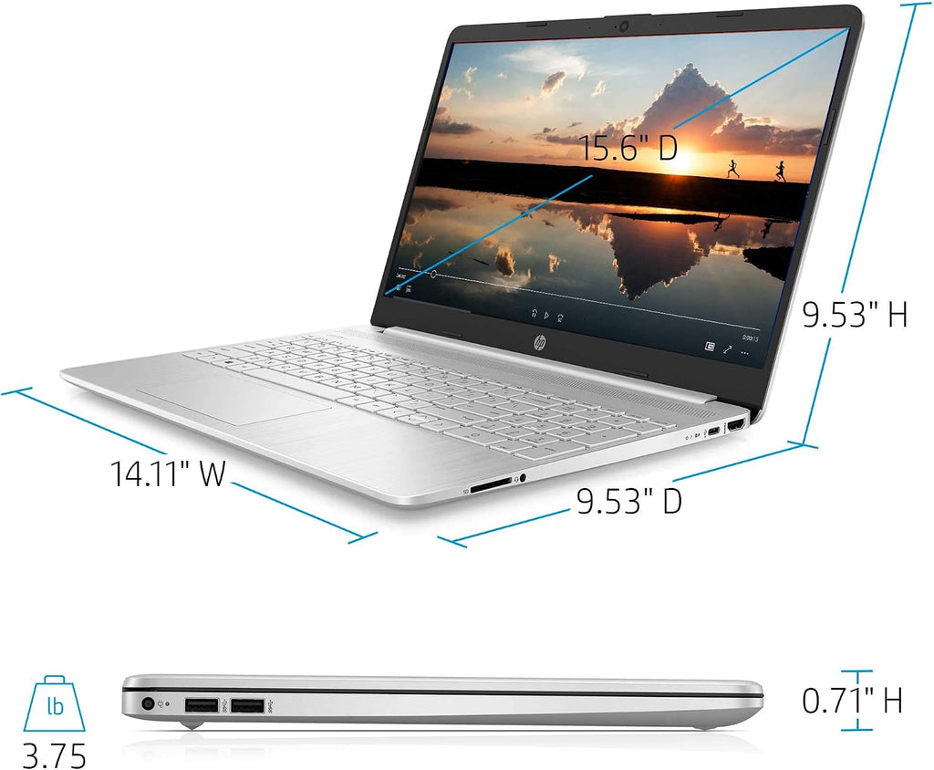 HP 15-dy1036nr 10th Gen Intel Core i5-1035G1, 15.6-Inch FHD Laptop, Natural Silver