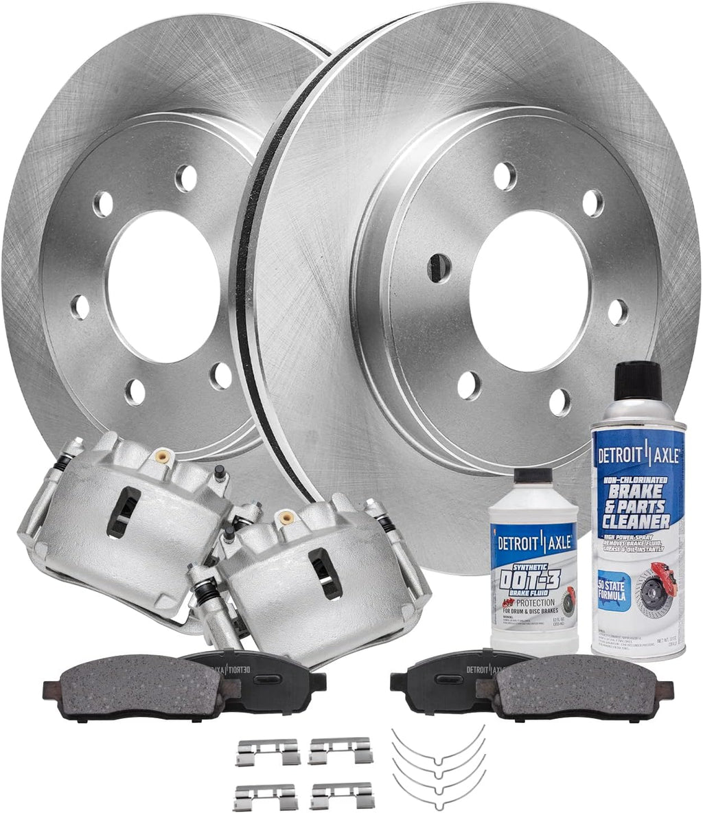 Detroit Axle - 4WD Front Brake Kit for 05-08 Ford F-150, 06-08 Lincoln Mark LT, Disc Brake Rotors Ceramic Brake Pads Brake Calipers 2005 2006 2007 2008 Replacement