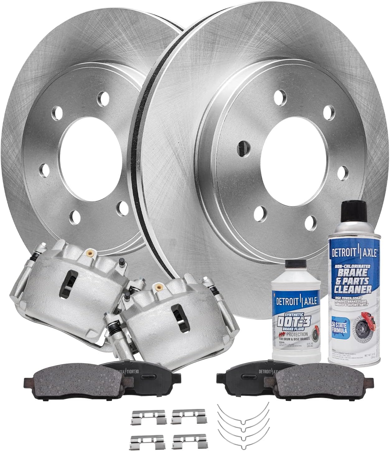 Detroit Axle - 4WD Front Brake Kit for 05-08 Ford F-150, 06-08 Lincoln Mark LT, Disc Brake Rotors Ceramic Brake Pads Brake Calipers 2005 2006 2007 2008 Replacement