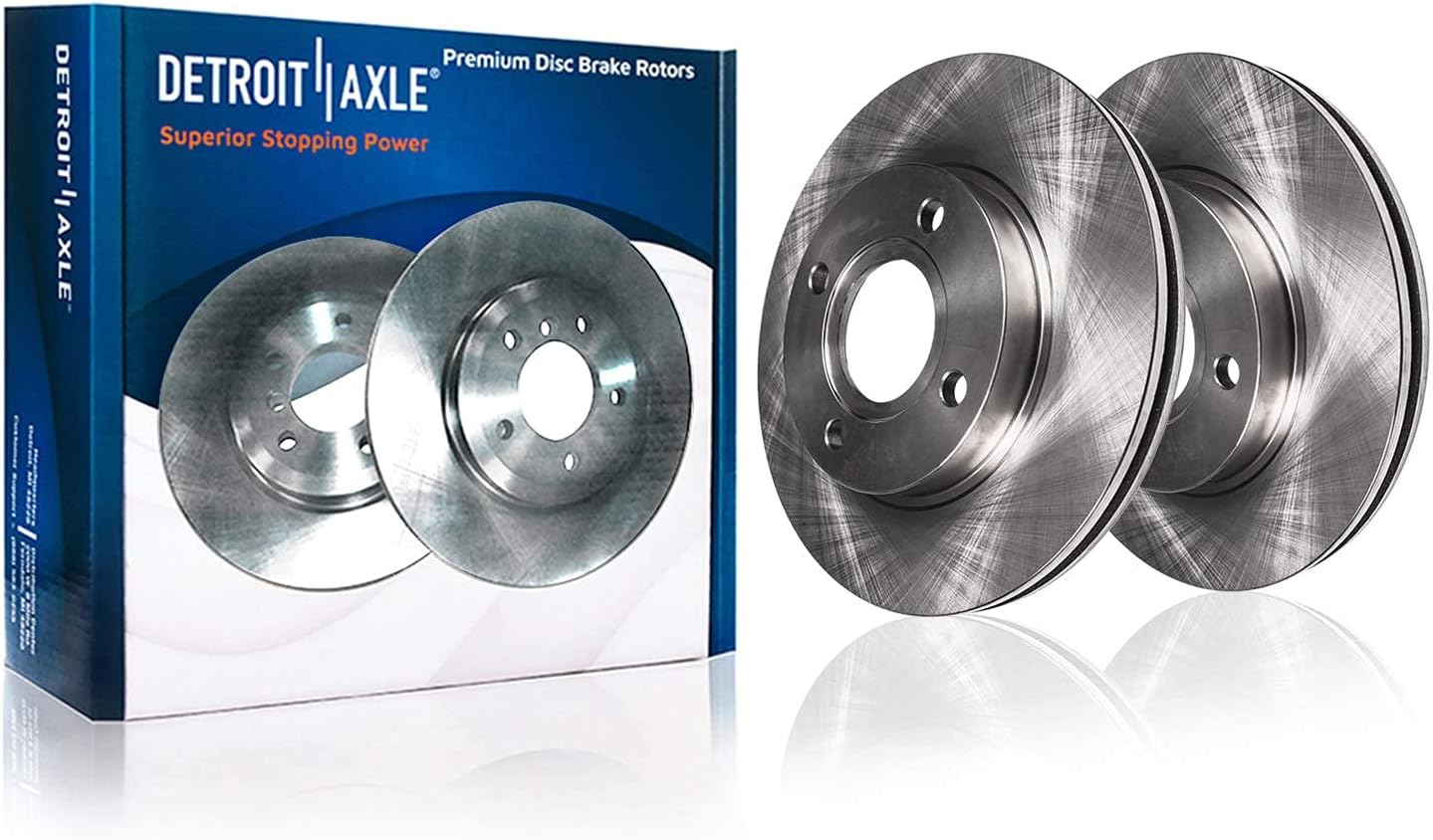 Detroit Axle - 8pc Brake Kit for 2007-2015 Mini Cooper 2008 2009 2010 2011 2012 2013 2014, 11.57' inch Front and 10.20' inch Rear Brake Rotors Ceramic Brakes Pads with Hardware Replacement