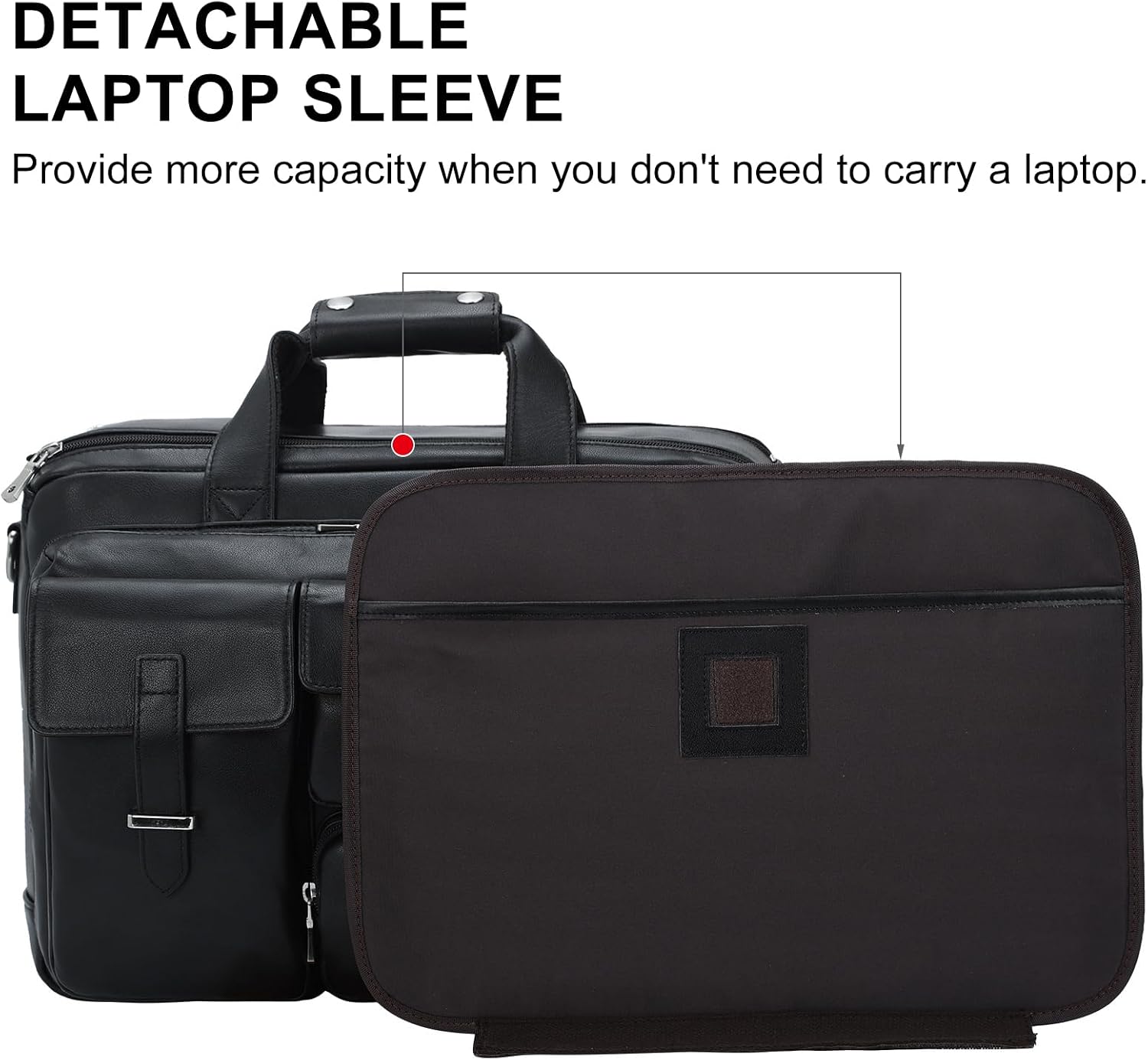 TIDING Full Grain Leather Briefcase For Men 17 Inch Laptop Case Business Travel Office Messenger Shoulder Bag