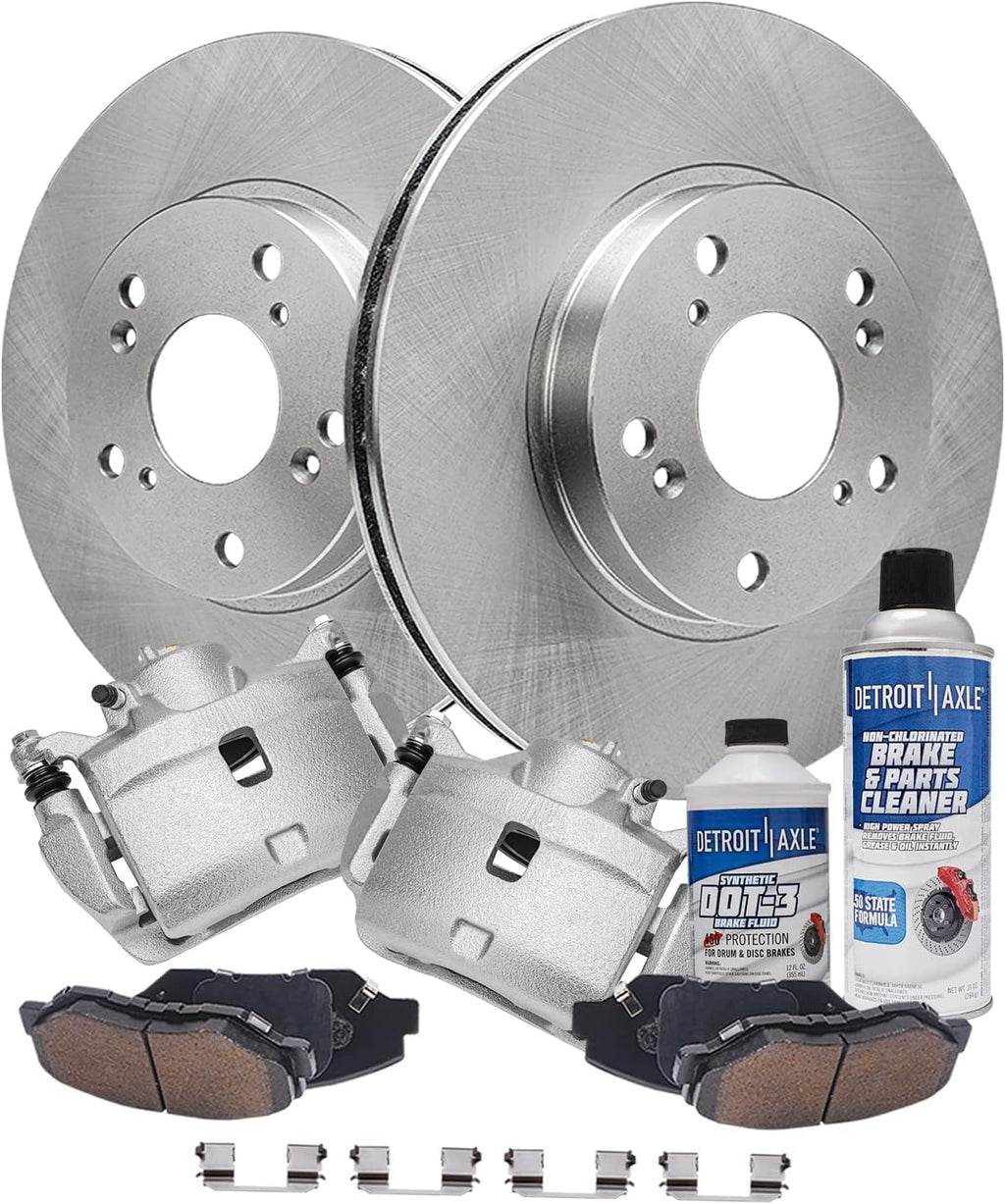Detroit Axle - Front Brake Kit for 2002-2004 Honda CR-V, 2003-2011 Honda Element Replacement Disc Brake Rotors Ceramic Brakes Pads Calipers