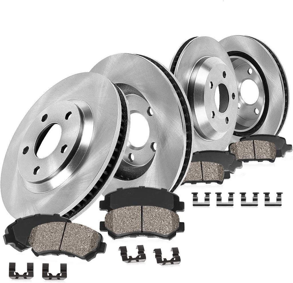 Callahan Brake Parts Front and Rear Brake Kit For Hyundai Sonata 2020-2022, Kia K5 2021-2023 [Model Specific] Replacement Brake Rotors with Ceramic Brake Pads