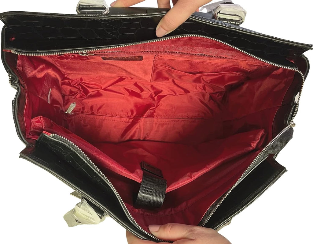 JKM & Company Rolling Laptop Bag for Women | Designer Wheeled Briefcase | Fits 13-17' Laptops | Office Travel Computer Case