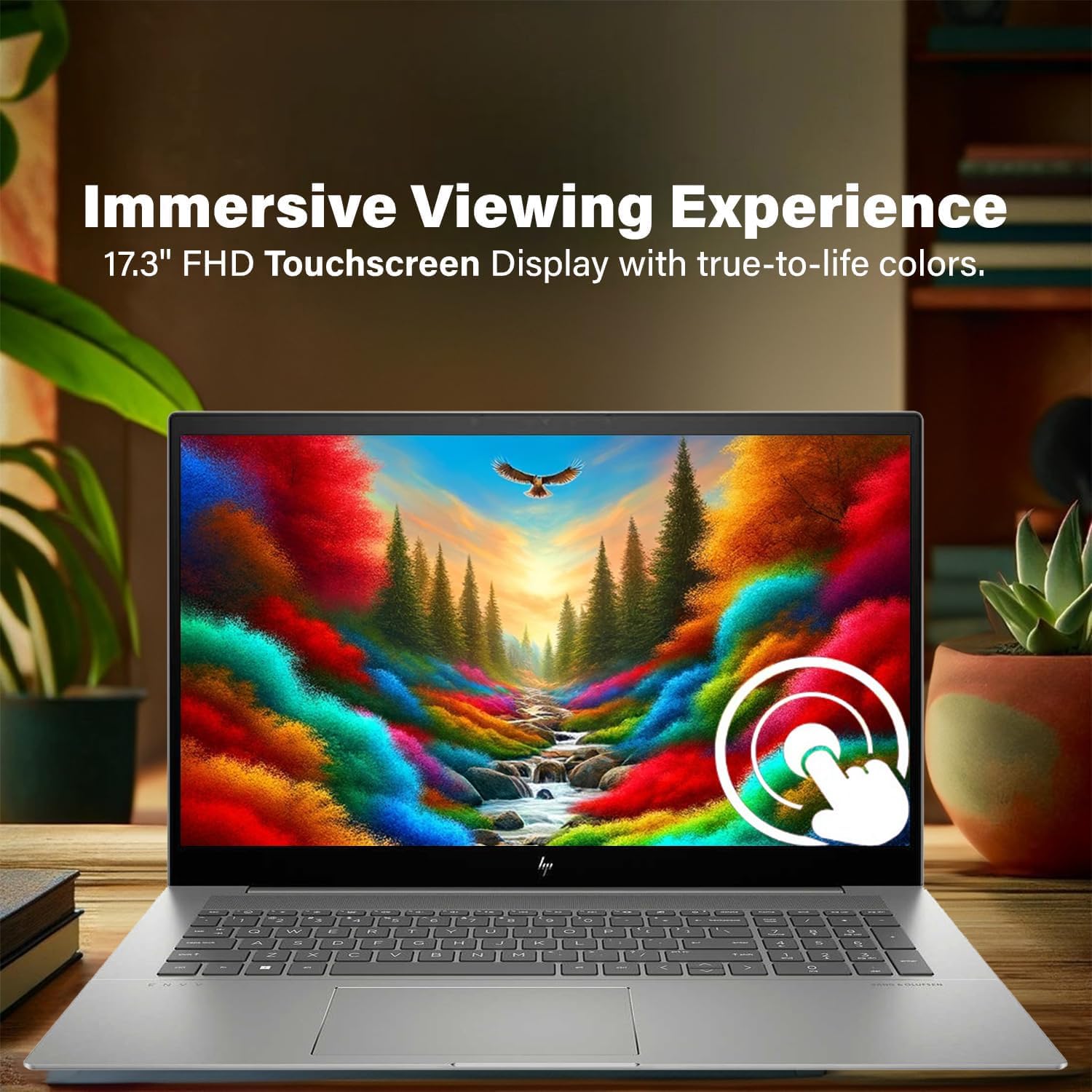 HP Envy 17.3' FHD Touchscreen Laptop | Intel Core i7-1260P | Intel Iris Xe Graphics | 16GB RAM | 1.5TB Storage | Wi-Fi 6 | Win 11 | Audio by Bang & Olufsen | Backlit Keyboard | w/WOWPC Bundle